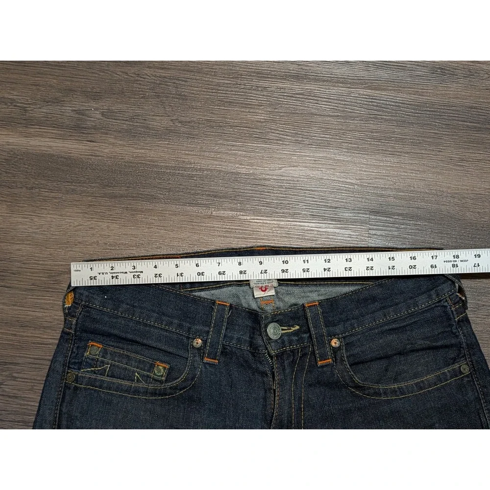 True Religion Bobby Mens Straight Leg Jeans Dark Indigo 31x34 Made in USA READ